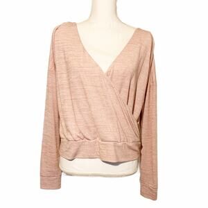 THE GAP | Heathered Pink Athletic Wrap Shirt Large
